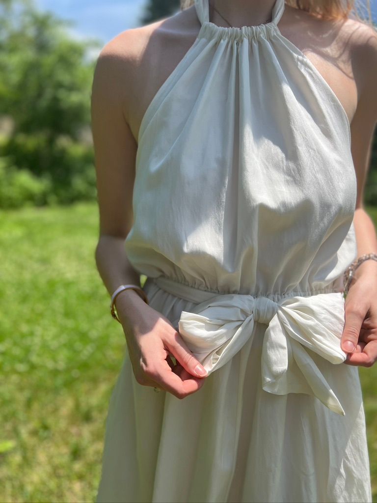 Nia Halter Dress | Crisp White