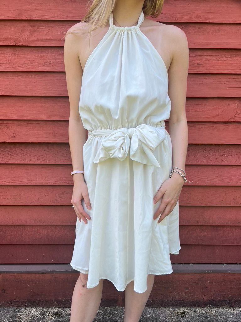 Nia Halter Dress | Crisp White